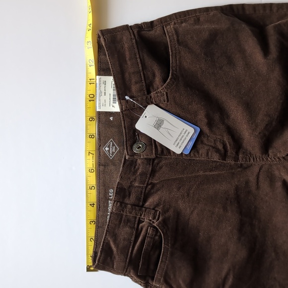St. John's Bay Women's Soft Finewale Corduroy Pants, Chocolate Chip Brown - Picture 4 of 7